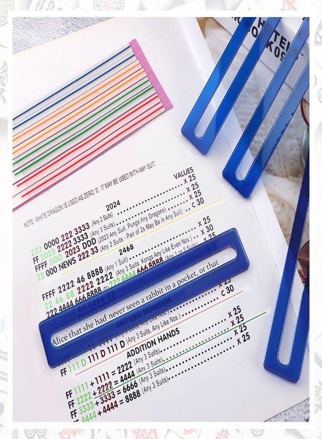Yonderfume 4Pcs Mahjong Line Finder, Bright Mahjong Rules Helper with 160 pcs Transparent Mahjon g Line Finder Notes, Mahjon-g Card Guide, Mahjon g Accessories - Image 5